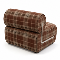 Fauteuil de salon solide en tissu à carreaux, idéal pour la maison, le bureau, le salon, la chambre, l'hôtel ou la villa