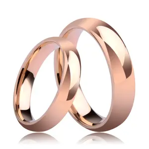 Customized Classic Couples Jewelry Rings Mens Womens 18K Rose Gold Tungsten Carbide Wedding Bands