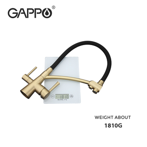 Rubinetto da Cucina Gappo con <span class=keywords><strong>Filtro</strong></span> Acqua <span class=keywords><strong>a</strong></span> 3 Vie, Finitura Bronzo Nero Spazzolato, Modello G4398-1 - Product Image 5