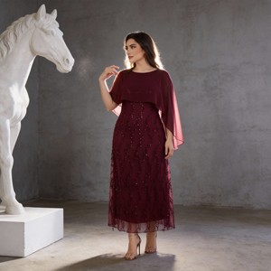 Abaya de Poliéster con Lentejuelas Bordadas de Lujo para Mujeres Musulmanas, Vestido Elegante para Fiesta, Venta al Por Mayor Personalizada - Product Image 4