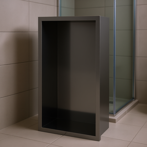 Niche de douche en acier inoxydable 13 x 7 pouces, noir canon de fusil, fixation murale, design rectangulaire minimaliste - Product Image 2