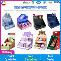 Carton d'affichage PDQ écologique et recyclable personnalisé, boîte d'affichage de comptoir imprimée pour la vente au détail de cosmétiques et maquillage, vente en gros sur mesure
