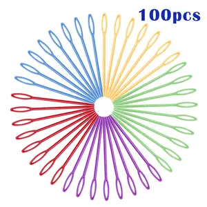 9cm Colorful Hand Sewing Plastic Needles for Children for DIY Knitting and Woolen Yarn Sweater Safety Durable Needlework Tool
