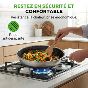 Ensemble de casseroles en acier inoxydable triple couche, design nid d'abeille, revêtement antiadhésif, 3 couches d'acier inoxydable, 8 pièces - Product Image 2
