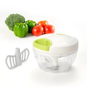 Pencincang makanan Manual Mini, peralatan dapur pencincang sayuran genggam tali bawang putih putar sayuran buah