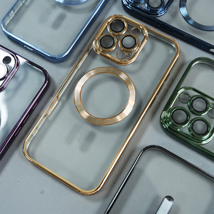 Funda para Teléfono T001 Electrochapada para iPhone 7~17 Pro, TPU con Patrón de CD Magnético, Funda Transparente Electrochapada - Product Image 5