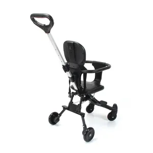 Plastic four wheels compact folding pram baby stroller with seat