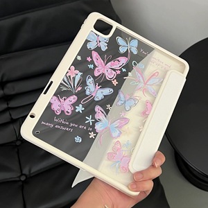 Étui pour iPad Pastel Butterfly avec citation inspirante, housse de protection antichoc pour iPad Air/Pro - Product Image 3