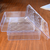 Boîte en plastique rigide PS personnalisée en usine, boîte carrée pour pâtisserie, biscuits, aliments, boîte transparente pour emballage de bonbons