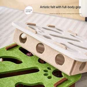 Piccolo gatto Pet intelligenza labirinto auto-intrattenimento scatola di feltro con scavando palla campana alleviare la noia giocattolo - Product Image 3