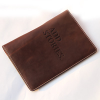 Porte-passeport et porte-cartes rétro en cuir véritable créatif avec surface douce et impression de logo disponible