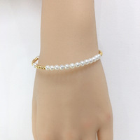 Bracelet de perles de bébé extensible de haute qualité, perles d'eau douce naturelles, perles de tourmaline, perles dorées, petites perles de riz