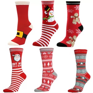 Bonne année noël vacances chaussettes tricot <span class=keywords><strong>fantaisie</strong></span> dessin animé doux coton adulte femmes hommes chaussettes de noël - Product Image 1
