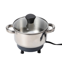 Casserole électrique portable de haute qualité 12V 24V 1,8L pour voiture et camion, en acier inoxydable, cuisinière électrique de voyage, poêle à frire en céramique
