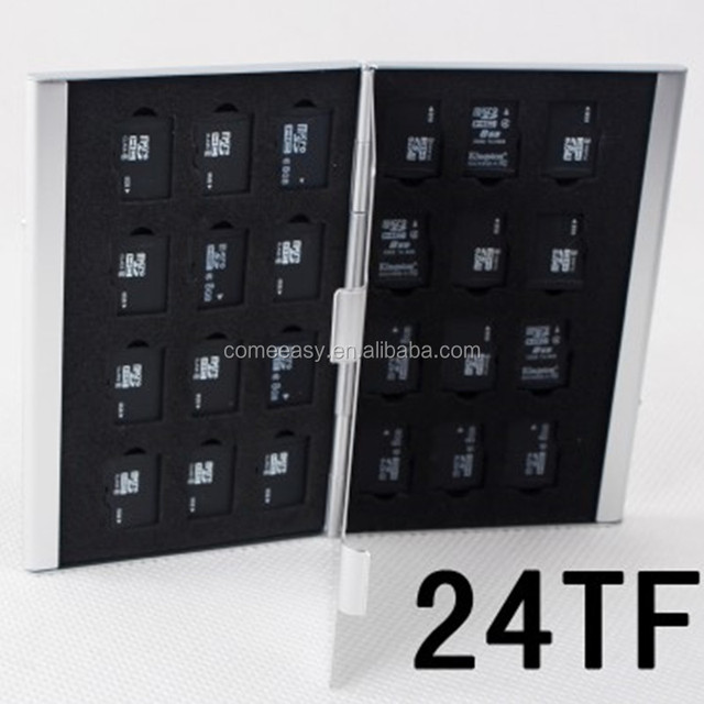 Aluminum EVA 24TF Micro SD TF Card Case Memory Card Storage Carrying Case Holder Protector