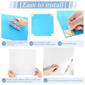 4pcs 20x20cm Modern Design Square <strong>Mirror</strong> Tile <strong>Wall</strong> Sticker Self-Adhesive Mosaic DIY Home Decoration <strong>Wall</strong> Decal - Product Image 5