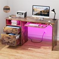 OuHan Bureau en bois personnalisé en forme de L avec tiroir Bureau de gestion de mobilier de bureau Bureaux d'ordinateur pour le salon
