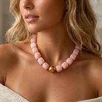 Collier tendance bohème d'été, collier coloré et volumineux, collier ras du cou tendance multicolore avec grandes perles en résine pour femmes
