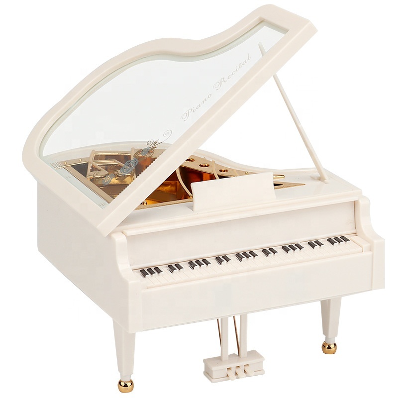 New Trends Beautiful Musical Instrument Gift Creative Furniture with Lighting Romantic Color Piano Music Box