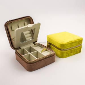 ジュエリーオーガナイザー米国鉱山ジュエリーボックスベルベット収納パーソナライズされたジュエリーボックス8色ポータブル - Product Image 1