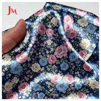 Tissu satiné de luxe soyeux 100% polyester, tissu imprimé personnalisé, motif floral pour robe de soirée