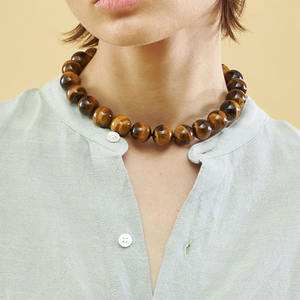 11 मिमी की बड़ी प्राकृतिक पत्थर बाघ की आंख की गांठ, हार के बाद हार - Product Image 3