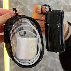 Portable <b>Mini</b> Clear Zipper <b>Storage</b> Bag with Handy Keychain Loop Versatile Cable Management & Organizer for Earphones Chargers - Product Image 5