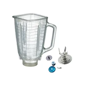 Huishoudapparatuur Juicer Blender Onderdelen 1.25L Vierkante Glazen Pot Met Roestvrijstalen Mes