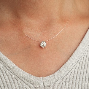 Bijoux <span class=keywords><strong>de</strong></span> mode, pendentif en argent 925 avec moissanite colorée ronde <span class=keywords><strong>de</strong></span> 2 carats VVS, <span class=keywords><strong>collier</strong></span> <span class=keywords><strong>ras</strong></span> du <span class=keywords><strong>cou</strong></span> en fil <span class=keywords><strong>de</strong></span> <span class=keywords><strong>nylon</strong></span> transparent pour femmes - Product Image 4