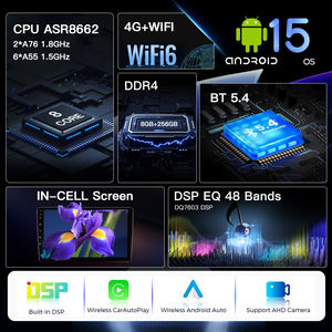 Autoradio Android 15 Auto 4G LTE DSP BT AM/FM/RDS, Écran Stéréo Voiture Android 8 Cœurs 4+64Go Avec Carplay BT WIFI - Product Image 6