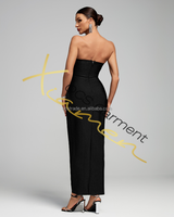 Robe de soirée Ocstrade pour femmes 2026, épaules dénudées, fente haute, patchwork, robe bandage moulante