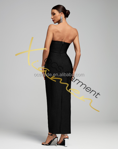 Ocstrade Para Mujeres вечернее платье для женщин 2024 с открытыми плечами с высоким разрезом лоскутное Вечернее Платье облегающее платье - Product Image 4