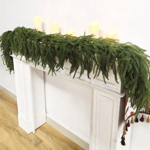 Guirnalda <span class=keywords><strong>de</strong></span> Navidad Artificial respetuosa con el medio ambiente para colgar en la pared <span class=keywords><strong>de</strong></span> mimbre <span class=keywords><strong>de</strong></span> pino ciprés suave para la decoración del hogar, Hotel y oficina - Product Image 2