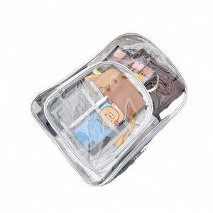 Logotipo personalizado Nueva mochila para estudiantes de deportes al aire libre Bolsa de viaje escolar transparente impermeable para hombres y mujeres con forro de poliéster - Product Image 5