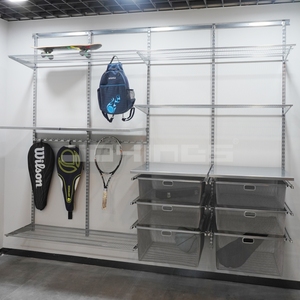 Wall Mounted Wire Closet Shelving for Fitness Room <strong>With</strong> Metal Workshop <strong>Table</strong> <strong>Shelf</strong> - Product Image 4