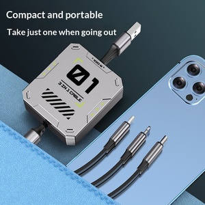 <span class=keywords><strong>สาย</strong></span>ดาต้า3-in-1 100W พร้อมพอร์ต3พอร์ตสำหรับโทรศัพท์มือถือและ6A <span class=keywords><strong>Type</strong></span>-<span class=keywords><strong>C</strong></span> ความเร็วสูงสายชาร์จวัสดุ ABS - Product Image 4