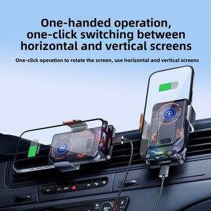 Aérateurs de climatisation de <span class=keywords><strong>voiture</strong></span> à <span class=keywords><strong>ouverture</strong></span> et fermeture automatiques avec <span class=keywords><strong>support</strong></span> de téléphone à chargement sans fil en ABS pour usage intérieur - Product Image 1