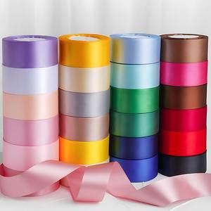 ริบบิ้นผ้าซาตินโพลีเอสเตอร์กว้าง 4 ซม. ริบบิ้นผ้าไหมหลากสี สำหรับทำ<span class=keywords><strong>เค้ก</strong></span> ดอกกุหลาบแฮนด์เมด ช่อดอกไม้ DIY  แถบผ้าสำหรับห่อของ - Product Image 3