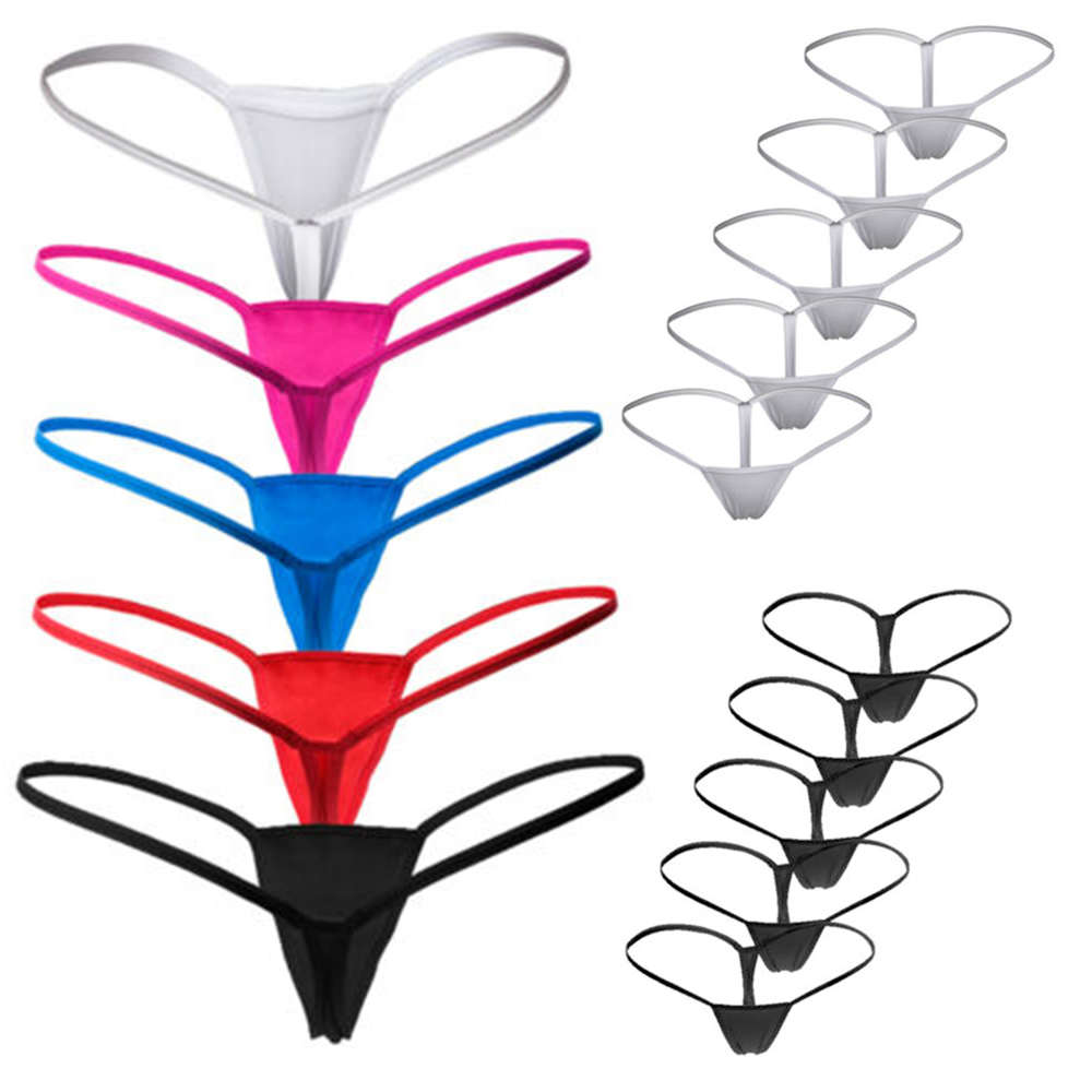 5 Cái Womens Sexy Thấp Eo Thong T Quần Đồ Lót Đồ Lót Panty Quần Lót Micro Mini G-String