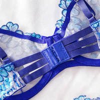 Ensemble de Lingerie Sexy d'Été pour Femme, Soutien-Gorge Ultra-Fin Brodé de Fleurs de Lys, Dentelle Transparente, Vente en Gros