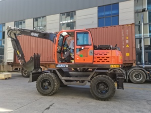 المحمولة المدمجة آلة حفار صغيرة حفارة بعجلات الترابية تتحرك معدات ل القبر حفر - Product Image 5