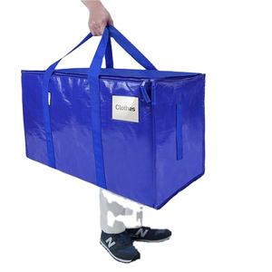 Vente flash Sac de grande capacité imperméable pliable pour ranger les couettes 4 packs XL Bleu Sacs de déménagement Totes Rangement de vêtements - Product Image 1