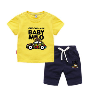 Envío Directo, Ropa para Niños 100% Algodón, Colores Surtidos Opcionales, Conjuntos de Camiseta y Pantalones Cortos para Bebés, Etiquetas Colgantes Gratis - Product Image 5