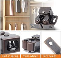 Loquet à double rouleau pour porte d'armoire Loquet à usage intensif pour placard de placard