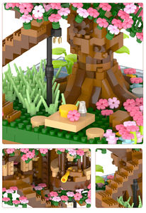 Bloques de Construcción de <span class=keywords><strong>Casa</strong></span> en el Árbol de Flores de Cerezo - Juguete de Construcción de Partículas Pequeñas de ABS para Niñas (Serie Sakura) - Product Image 4
