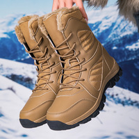 Bottes de neige montantes imperméables pour femme, chaudes et épaisses, pour la randonnée en extérieur, chaussures en coton, baskets