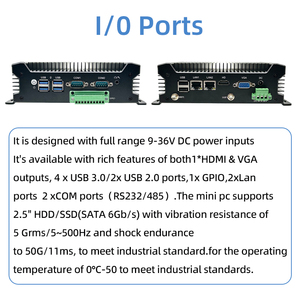 I3-5005U มินิพีซีแบบมีแกนคู่ใหม่รองรับ GPIO 9 ~ 36โวลต์ Win10ไฟฟ้า/11/ลินุกซ์ DDR3แรม UK/US ปลั๊กสำหรับอุตสาหกรรม - Product Image 5