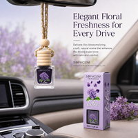 Diffuseur de parfum pour voiture 8ml en verre avec bouchon en bois, rechargeable, pour huiles essentielles, désodorisant suspendu, écologique, parfum naturel