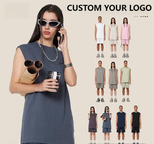 เสื้อยืดคอกลมโอเวอร์ไซส์ผ้าคอตตอนเจอร์ซีย์สำหรับผู้ชาย สีพื้น โลโก้ด้านหน้า ทรงลำลอง ระบายอากาศได้ดี ดีไซน์แบบถัก - Product Image 2