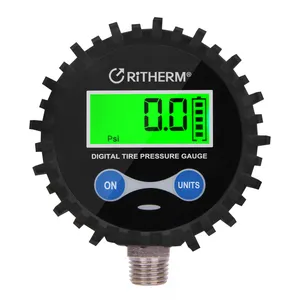 Manómetro Digital de presión de neumáticos 2-1/2 "Tamaño de esfera con conector inferior NPT de 1/4'' y bota protectora, 0-200psi